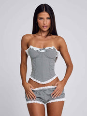 Junnie Corset Black Gingham
