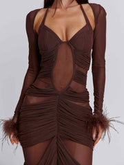 Cherrey Maxi Dress Chocolate