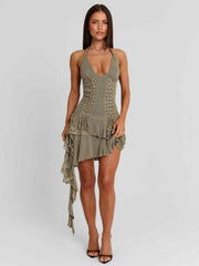 Jaquie Mini Dress Khaki