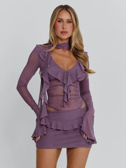 Avaline Mini Dress Dusty Purple
