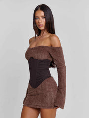 Juno Mini Dress Brown