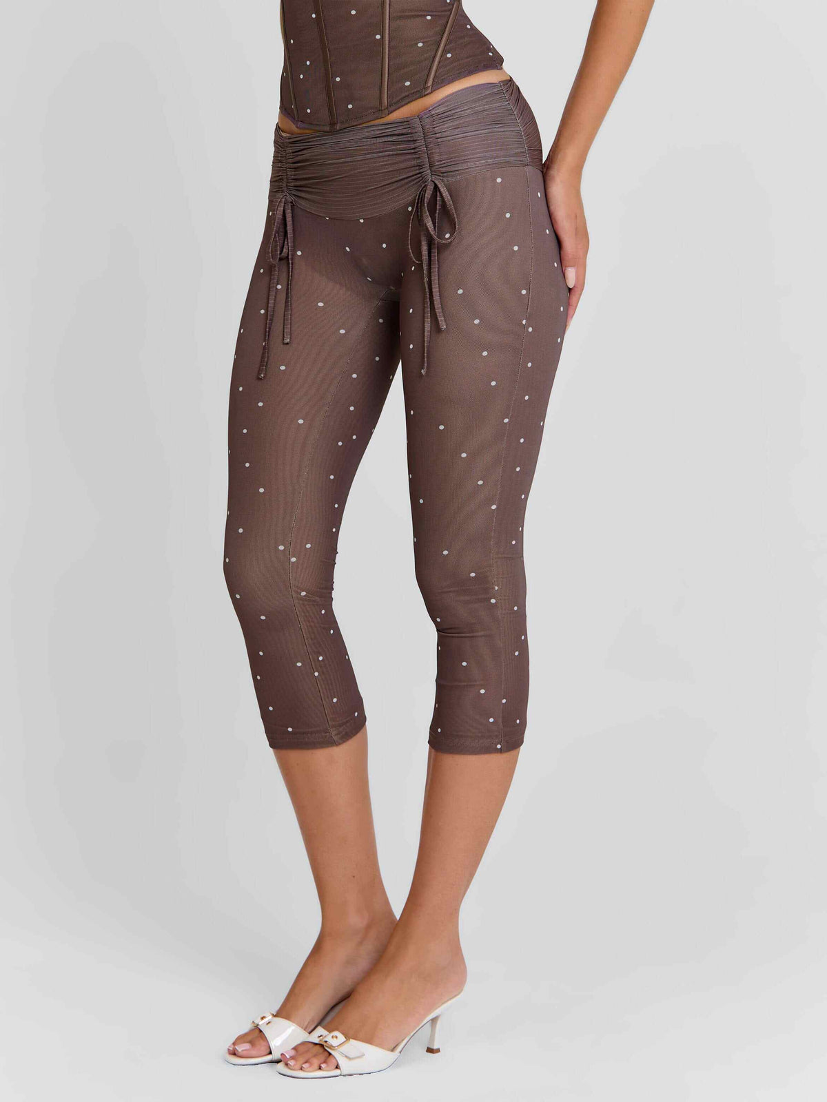 Corala Capri Pants Chocolate Polka Dot