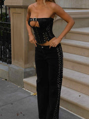 Raffie Top Black