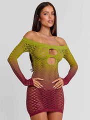 Vessia Mini Dress Green Burgundy