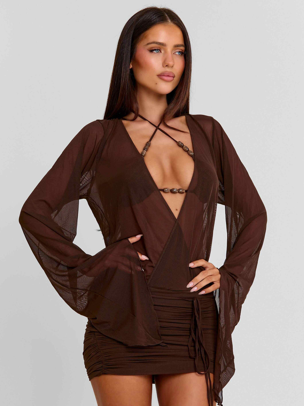 Roberta Mini Dress Chocolate