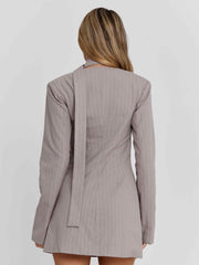 Rehnee Blazer Grey Pinstripe