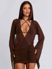 Roberta Mini Dress Chocolate