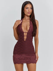 India Mini Dress Dark Mauve