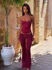Summei Pant Burgundy