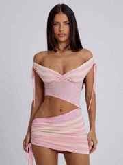 Leona Mini Dress Pink Stripe